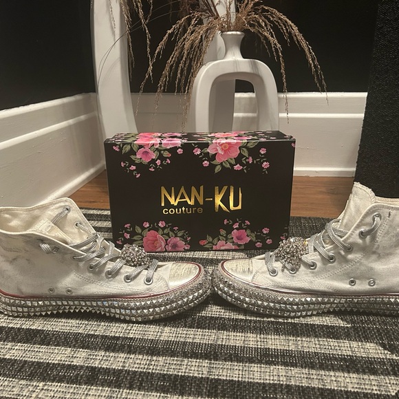 Free People Shoes - Free People Silver High-Top Sneakers